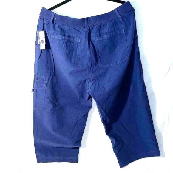 Gloria Vanderbilt Women's XL Beige Cargo Capri Pants Rib Waist Casual - NWT - Picture 3 of 7